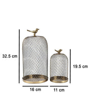 Market99 Metal Mesh Cloche, Mild Steel, Golden Colour, Set of 2 - MARKET 99