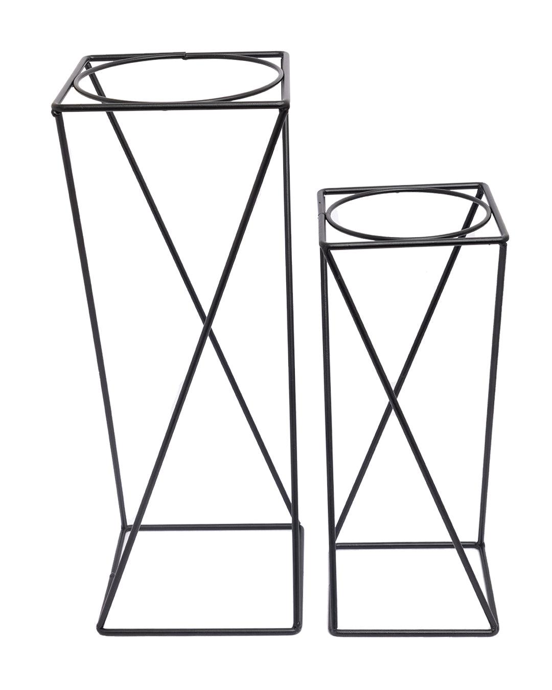 Market99 Metal Planter with Stand, Golden Colour, Iron, Set of 2 - MARKET 99