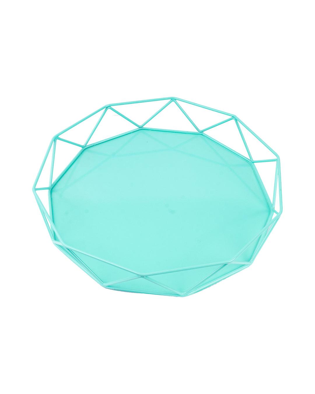 Market99 Metal Serving Tray, Matt Finish, Turquoise, Mild Steel - MARKET 99