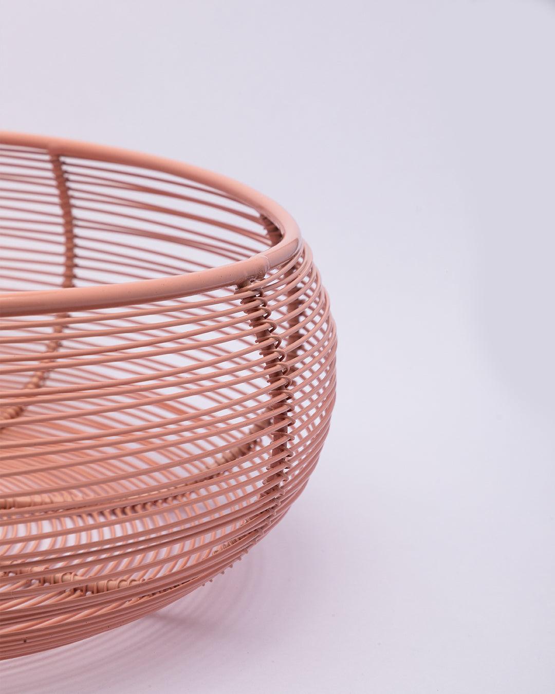 Market99 Metal Wire Countertop Fruit Bowl, Basket Holder Stand, For Home & Kitchen, Peach Colour, Iron - MARKET 99