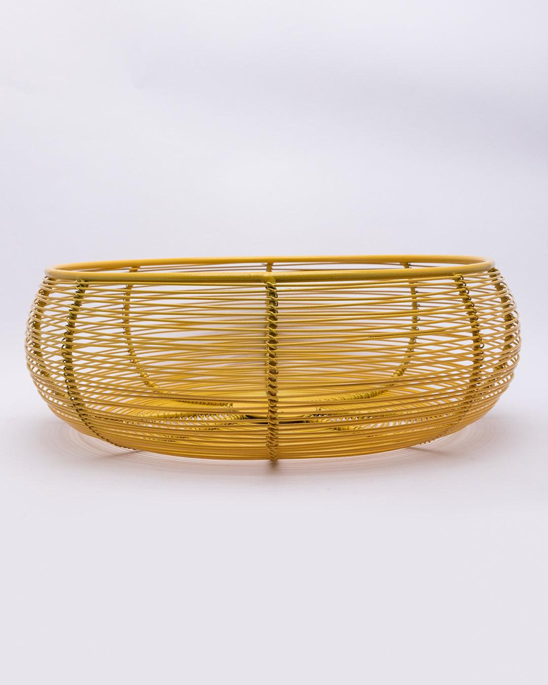 Market99 Metal Wire Countertop Fruit Bowl, Basket Holder Stand, For Home & Kitchen, Yellow Colour, Iron - MARKET 99