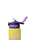 Market99 Motivational Sipper Water Bottle with Time & Level Marker, Yellow Purple, 1 Liter - MARKET 99