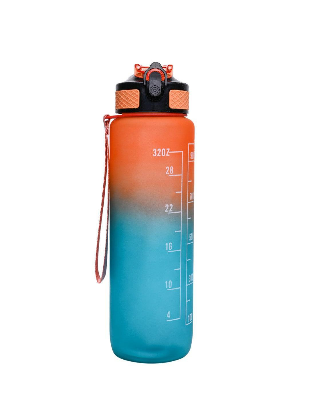 Market99 Motivational Sipper Water Bottle with Time Marker, Orange Mint, 1 Liter - MARKET 99