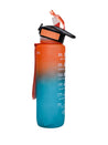 Market99 Motivational Sipper Water Bottle with Time Marker, Orange Mint, 1 Liter - MARKET 99
