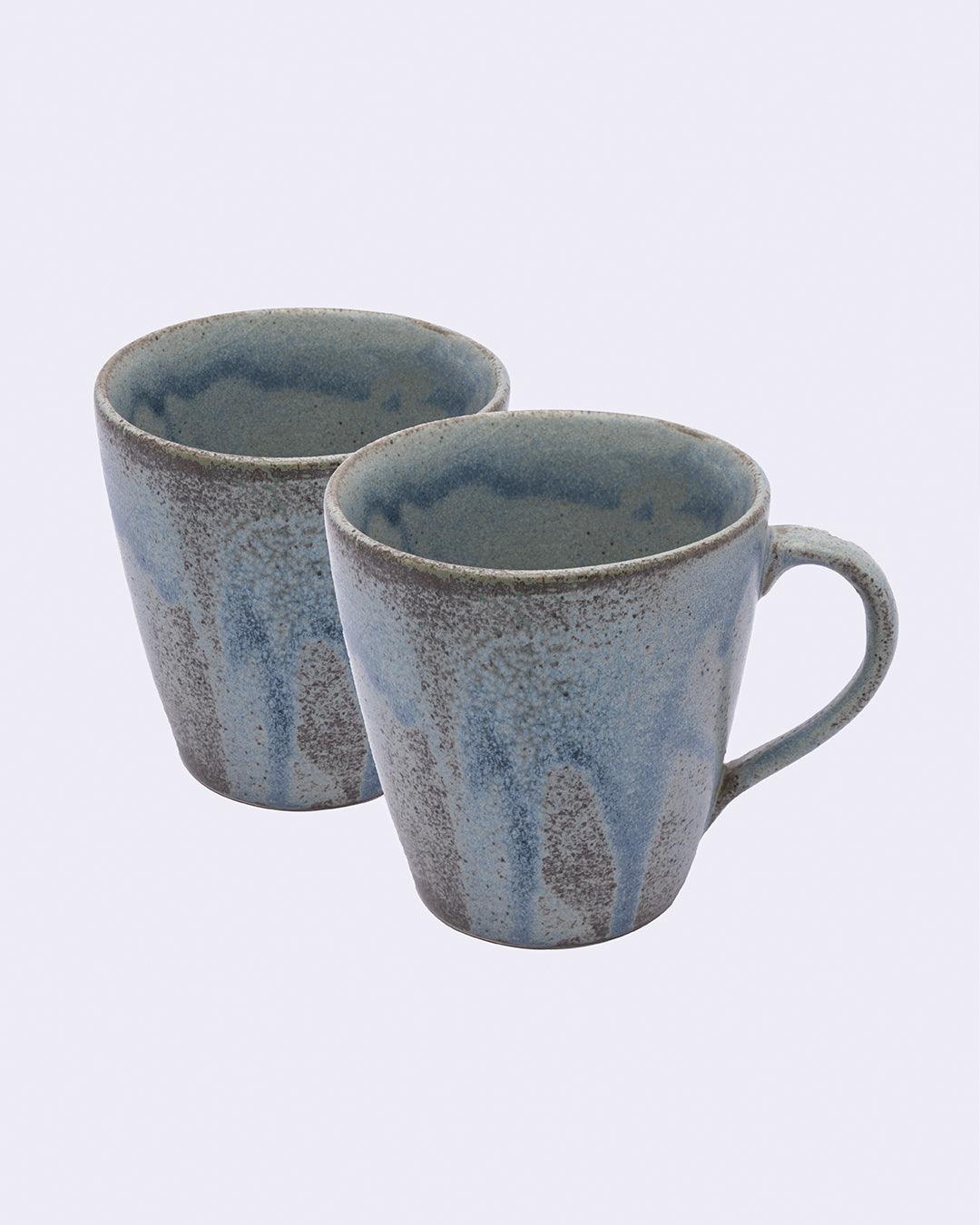 Market99 Mug Set, Tea & Coffee Mug Set, Soup Mug, Handmade, Grey, Ceramic, Set of 2 - MARKET 99