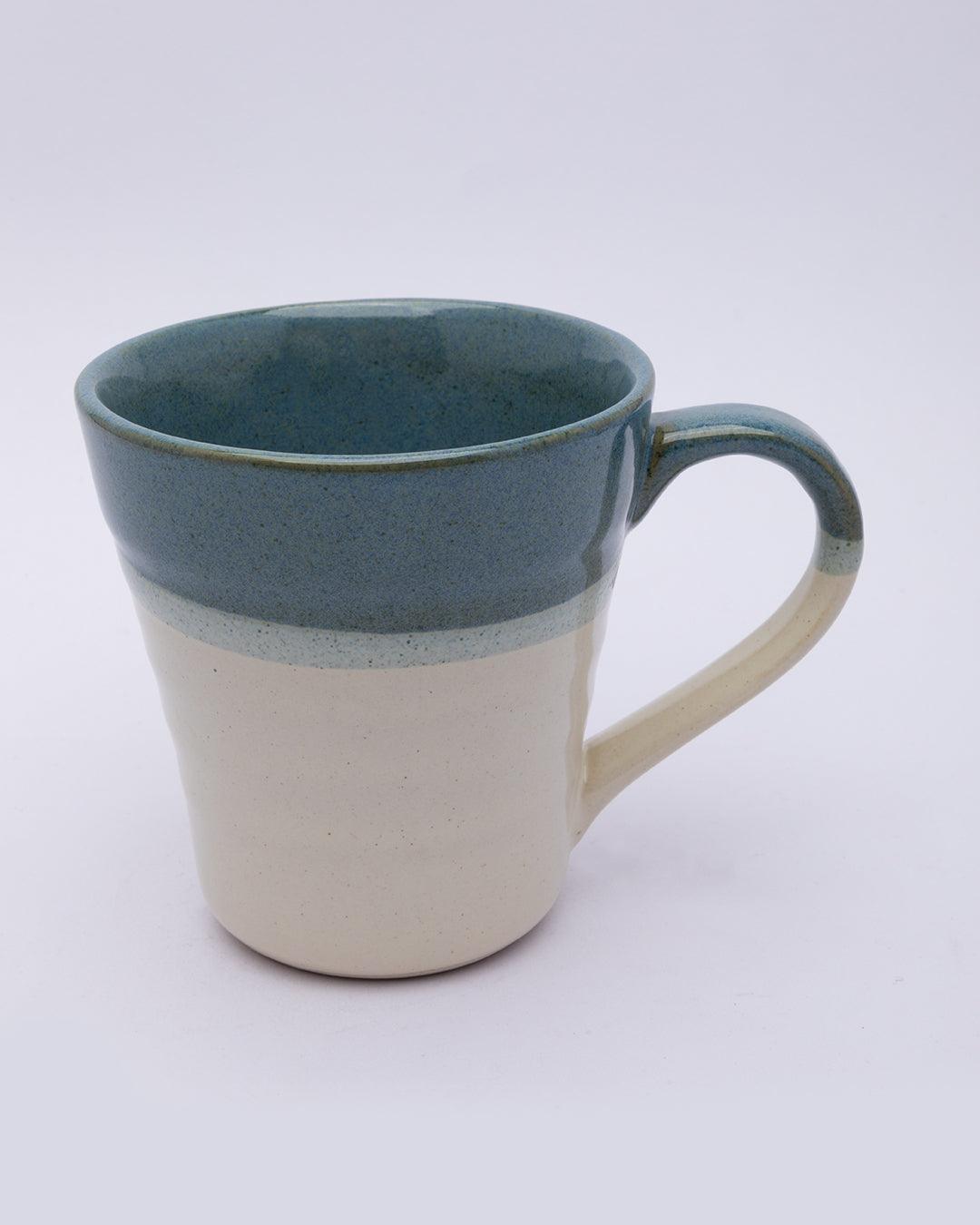 Market99 Mug Set, Tea & Coffee Mug Set, Soup Mug, Handmade, Two-Tone Look, Ivory, Ceramic, Set of 2 - MARKET 99