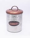 Market99 Namkeen Jar, Kitchen Decorative, Countertop Metal Storage Jar, Silver, Mild Steel - MARKET 99