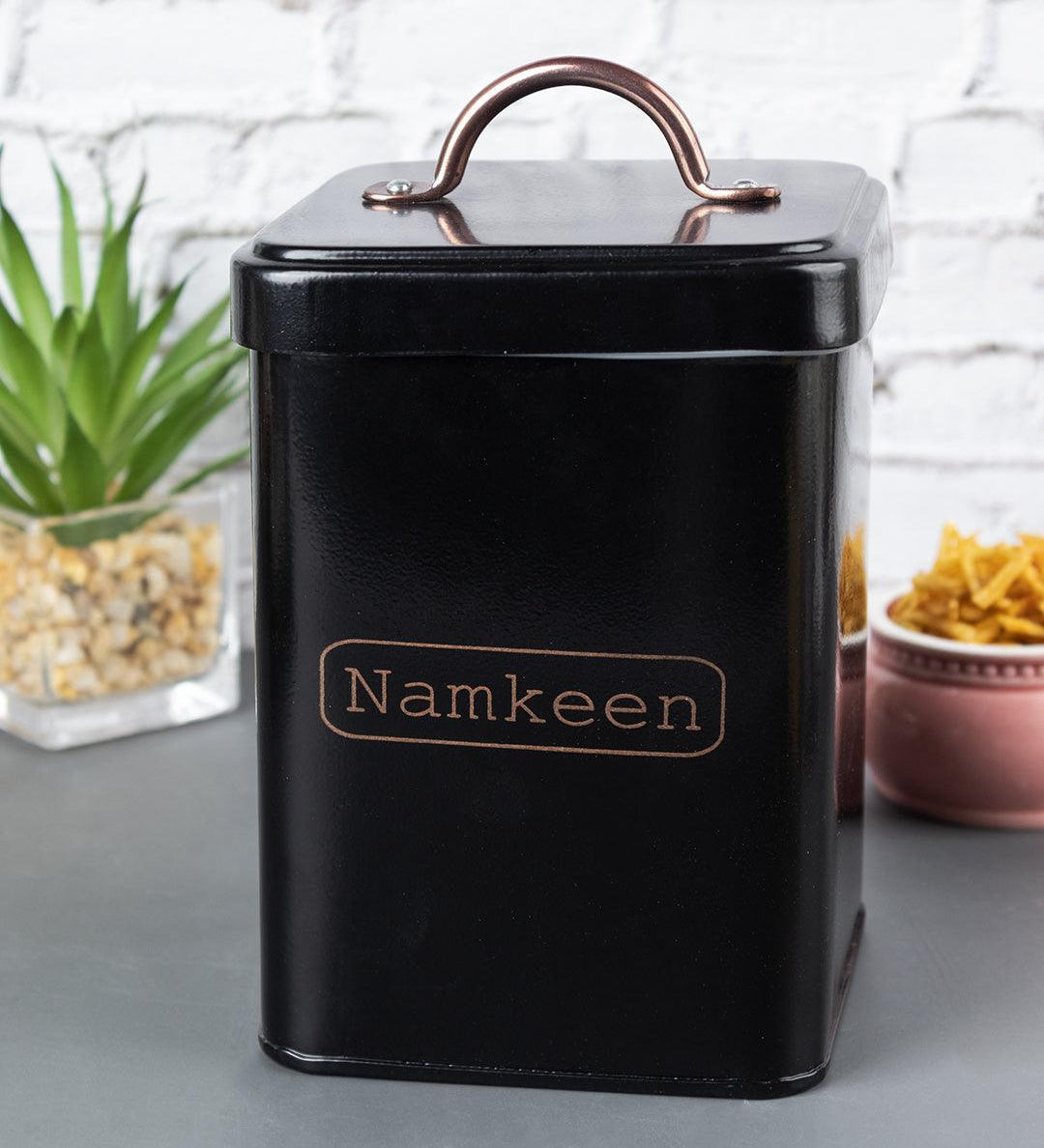 Market99 Namkeen Jar with Lid - (Black, 1900mL) - MARKET 99