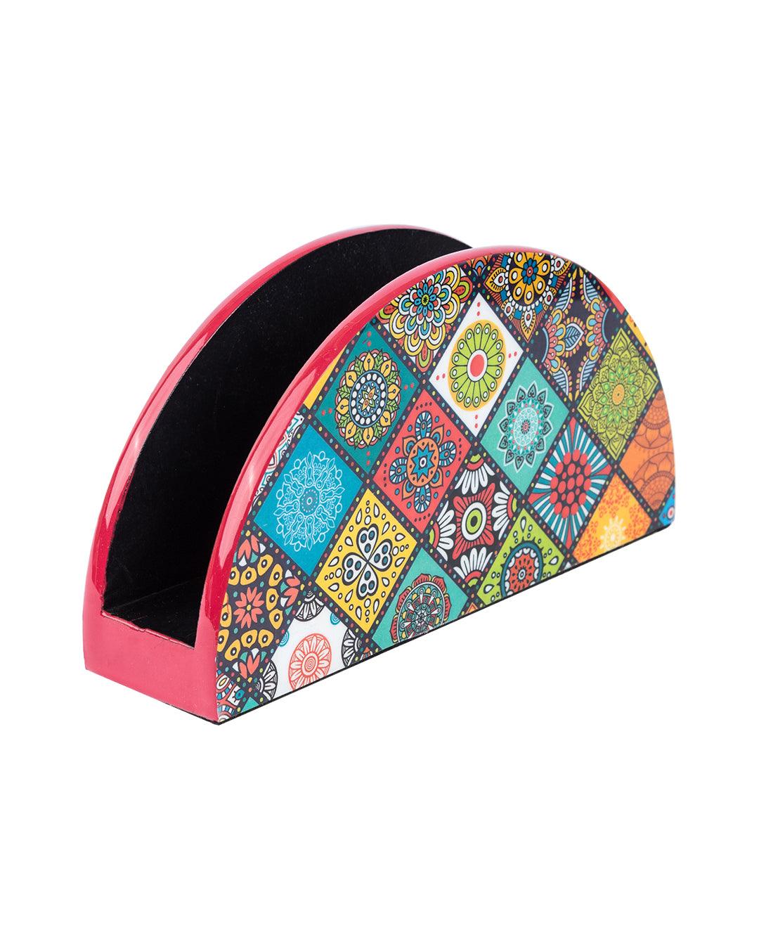 Market99 Napkin Holder, Multiple Style Print, Multicolour, MDF - MARKET 99