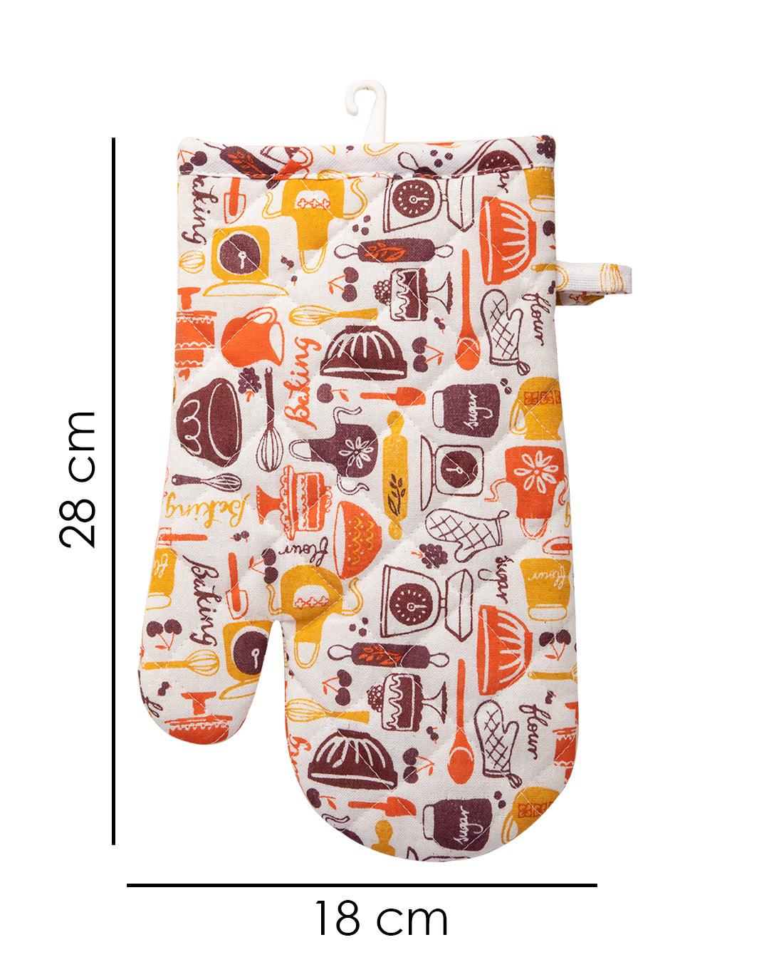 Market99 Oven Gloves, Multicolour, Cotton, Set of 2 - MARKET 99