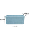 Market99 Plastic Woven Storage Basket Organizer | Shelf / Under Bed Organiser with Build-in-Handles - 2 Set - MARKET 99