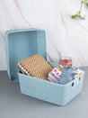Market99 Plastic Woven Storage Basket Organizer | Shelf / Under Bed Organiser with Build-in-Handles - 2 Set - MARKET 99