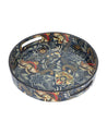 Market99 Serveware Round Serving Tray With Handle (1 Pcs, Floral Print)