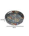 Market99 Serveware Round Serving Tray With Handle (1 Pcs, Floral Print)