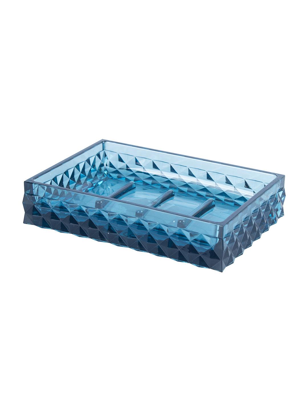 Market99 Soap Dish Holder, Rectangular Shape Blue Plastic Soap Holder - MARKET 99