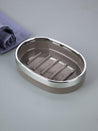 Market99 Soap Dish Holder, Silver & Brown Oval Shape Solid Soap Holder - MARKET 99