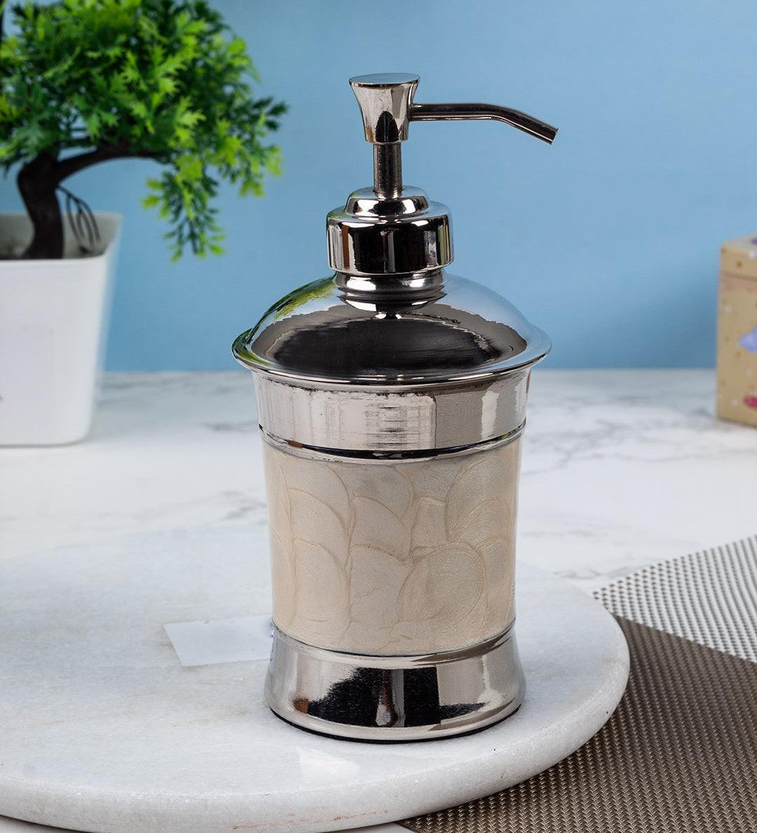 Market99 Soap Dispenser, Silver & Black, Brass, 300 mL - MARKET 99