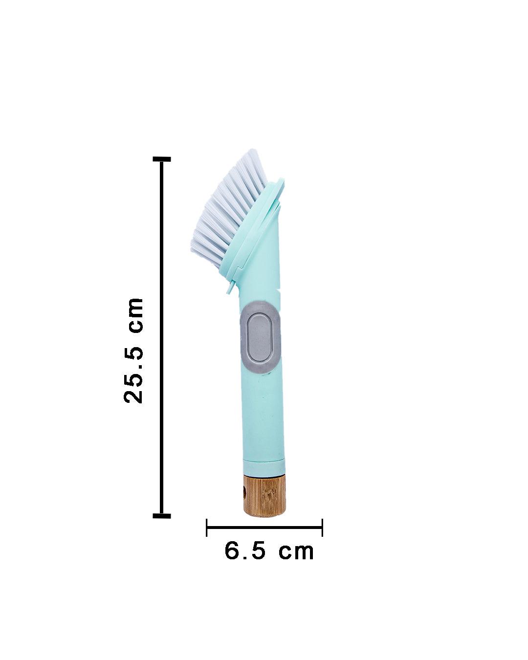 VON CASA Soap Dispensing Dish Brush with Bamboo Long Handle - MARKET 99