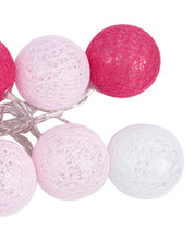 Market99 String Lights, with 10 Balls, Pink & Taupe, Polystyrene & Cotton - MARKET 99