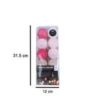 Market99 String Lights, with 10 Balls, Pink & Taupe, Polystyrene & Cotton - MARKET 99