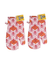 Market99 Symmetrical Design Printed Cotton Oven Gloves ( 1 Pair ) - MARKET 99