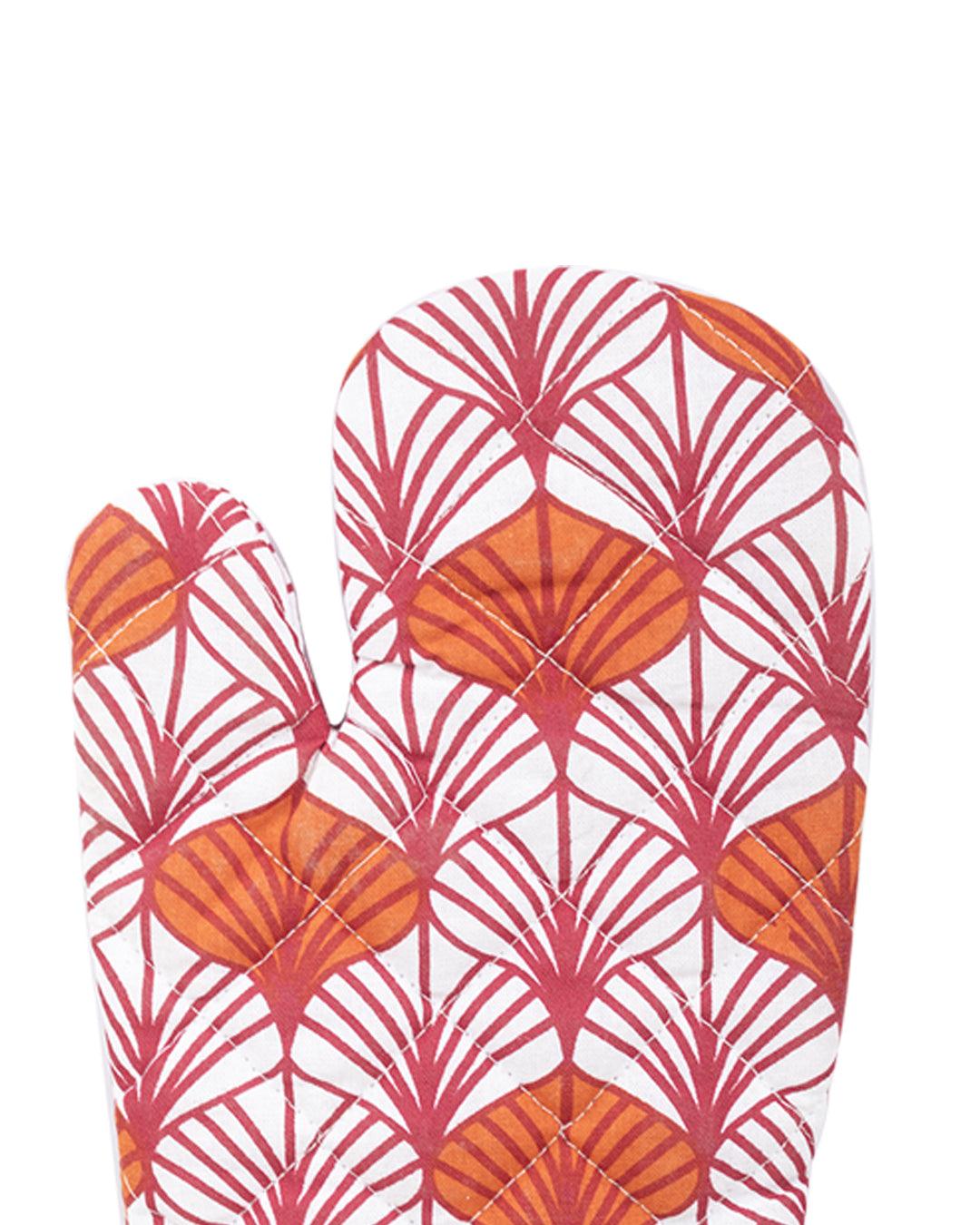 Market99 Symmetrical Design Printed Cotton Oven Gloves ( 1 Pair ) - MARKET 99