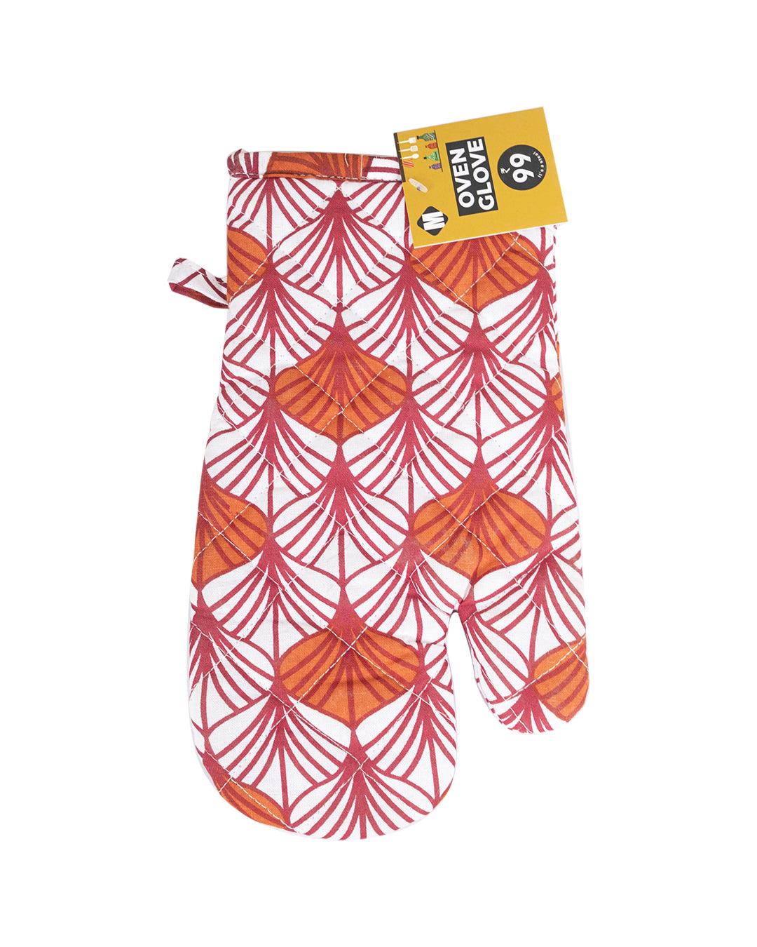 Market99 Symmetrical Design Printed Cotton Oven Gloves ( 1 Pair ) - MARKET 99