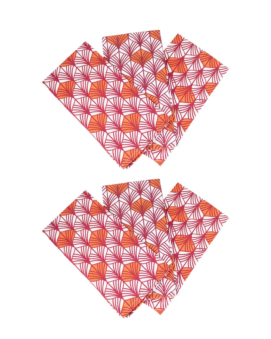 Market99 Symmetrical Maroon Design Printed Cotton Kitchen Towels (6 Pcs ) - MARKET 99