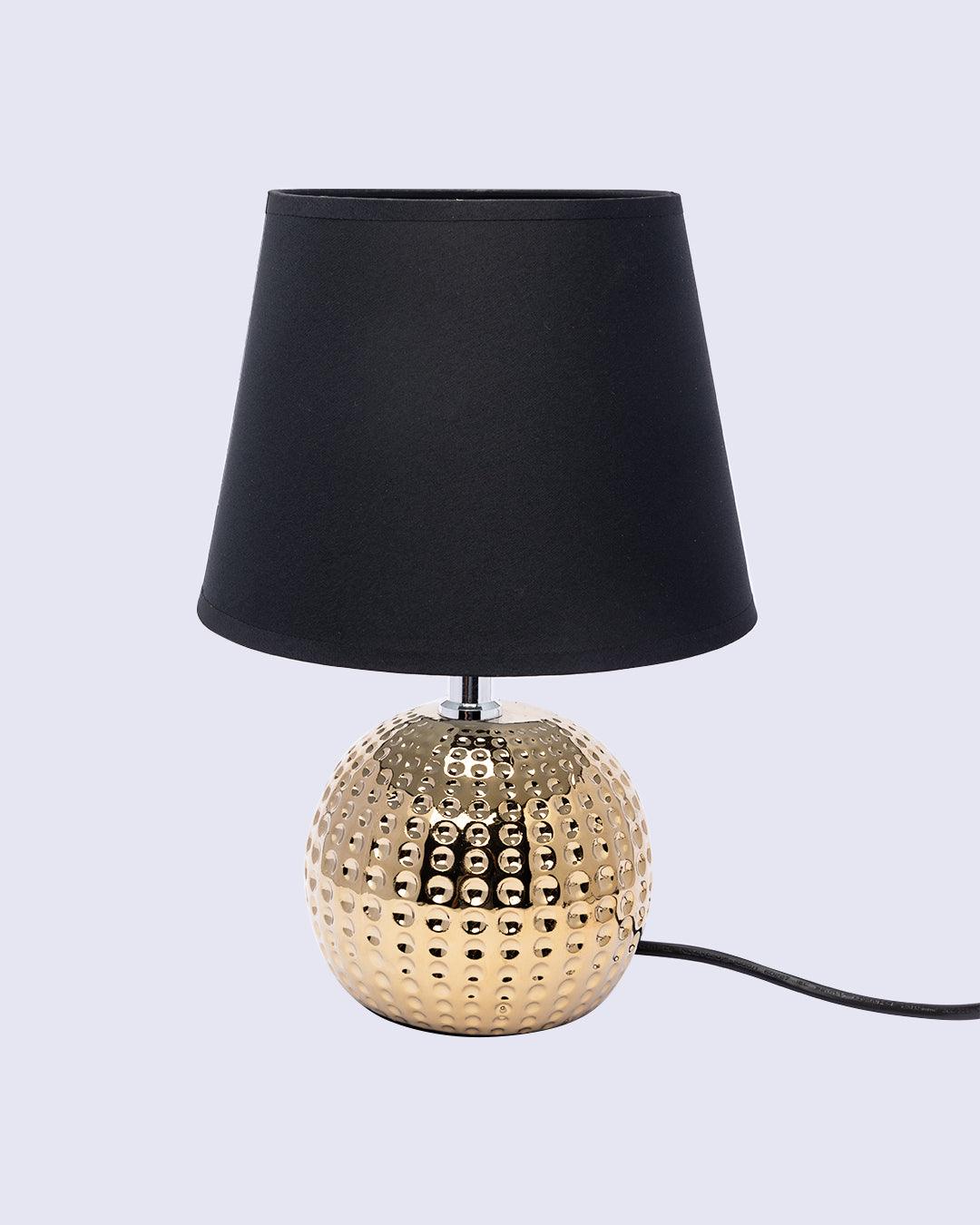 Market99 Table Lamp, with Shade, Circular Shape, Black & Gold Colour, Ceramic - MARKET 99