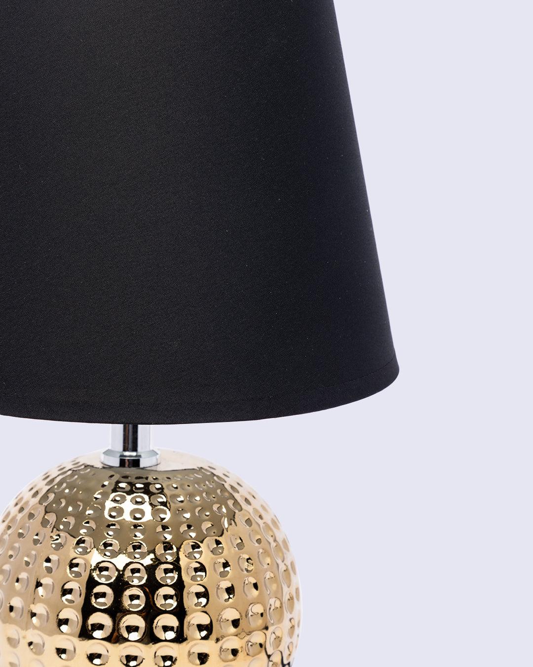 Market99 Table Lamp, with Shade, Circular Shape, Black & Gold Colour, Ceramic - MARKET 99