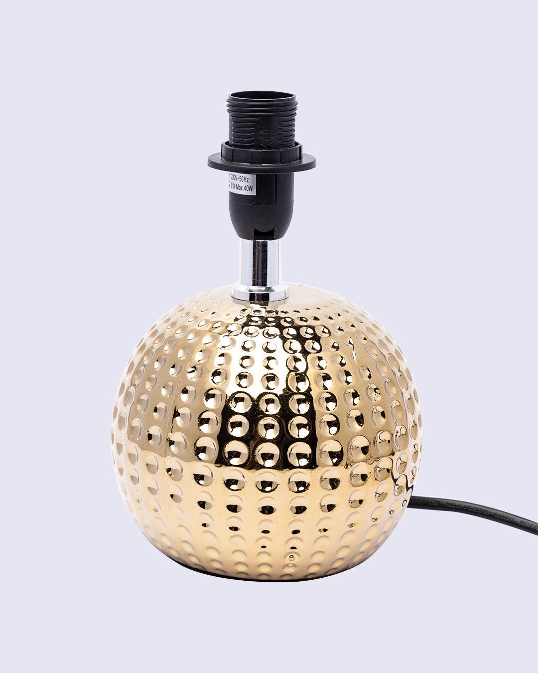 Market99 Table Lamp, with Shade, Circular Shape, Black & Gold Colour, Ceramic - MARKET 99