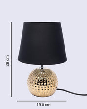 Market99 Table Lamp, with Shade, Circular Shape, Black & Gold Colour, Ceramic - MARKET 99