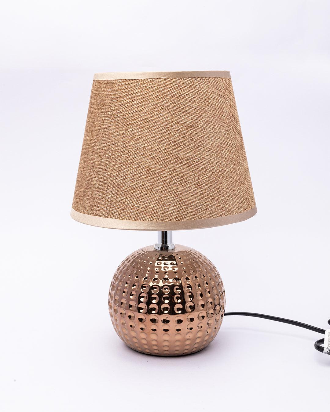 Market99 Table Lamp, with Shade, Circular Shape, Gold Colour, Ceramic - MARKET 99