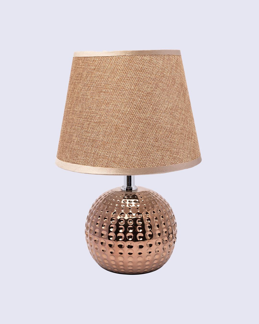 Market99 Table Lamp, with Shade, Circular Shape, Gold Colour, Ceramic - MARKET 99