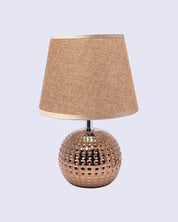 Market99 Table Lamp, with Shade, Circular Shape, Gold Colour, Ceramic - MARKET 99