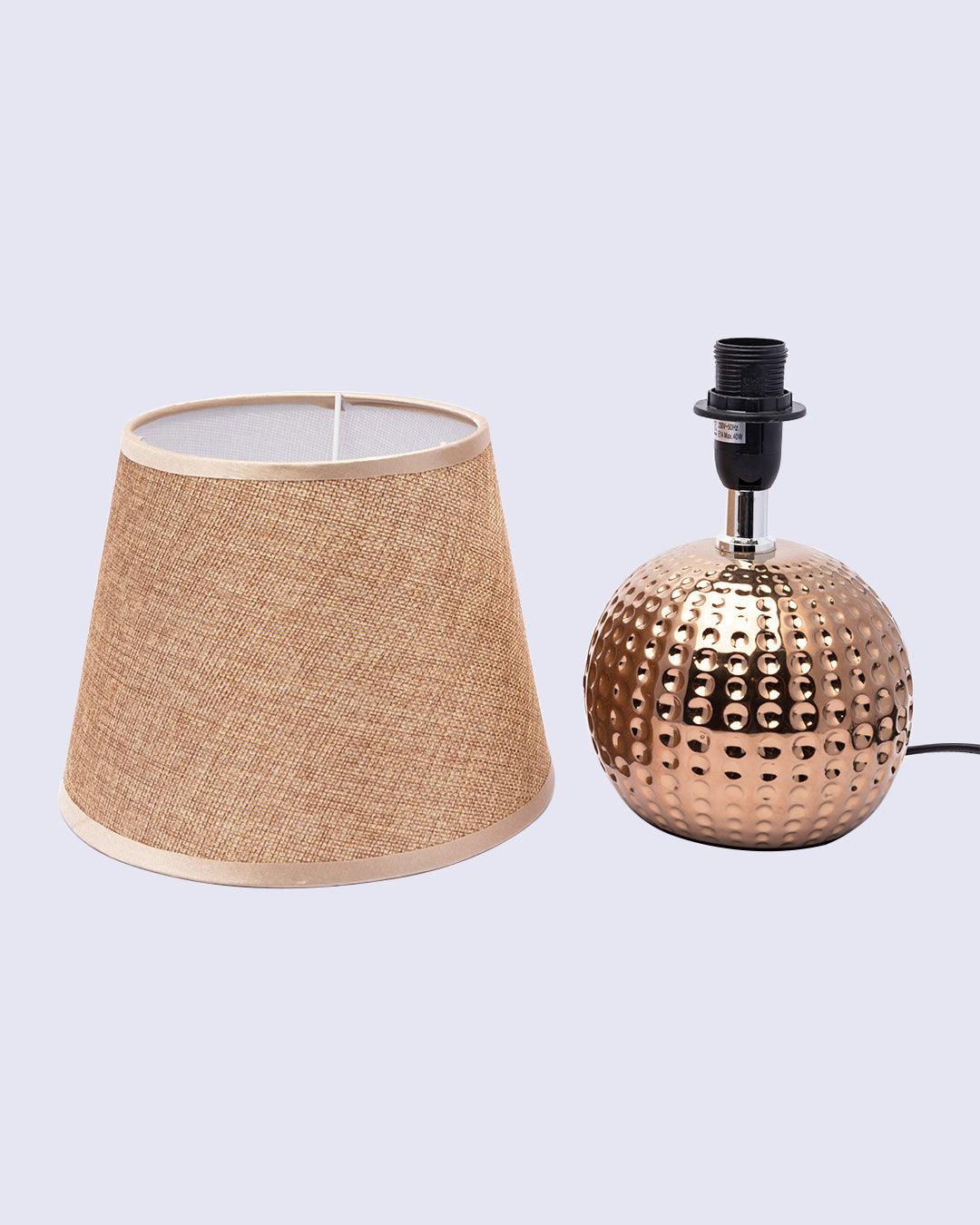 Market99 Table Lamp, with Shade, Circular Shape, Gold Colour, Ceramic - MARKET 99