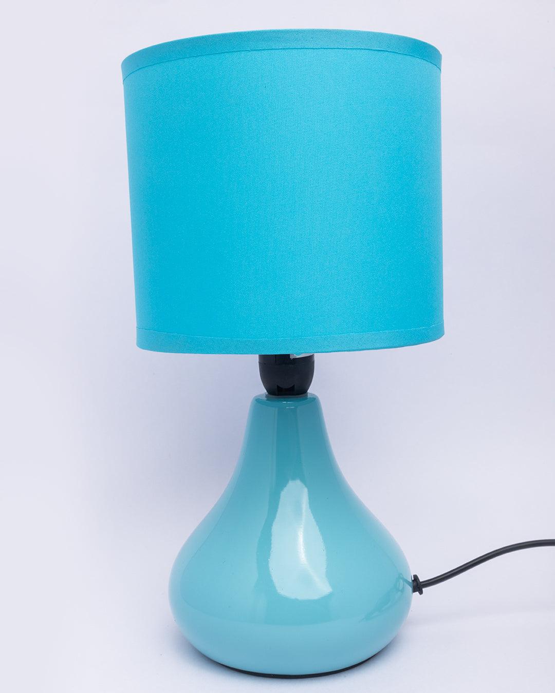 Market99 Table Lamp, with Shade, Cone Shape, Blue, Ceramic - MARKET 99