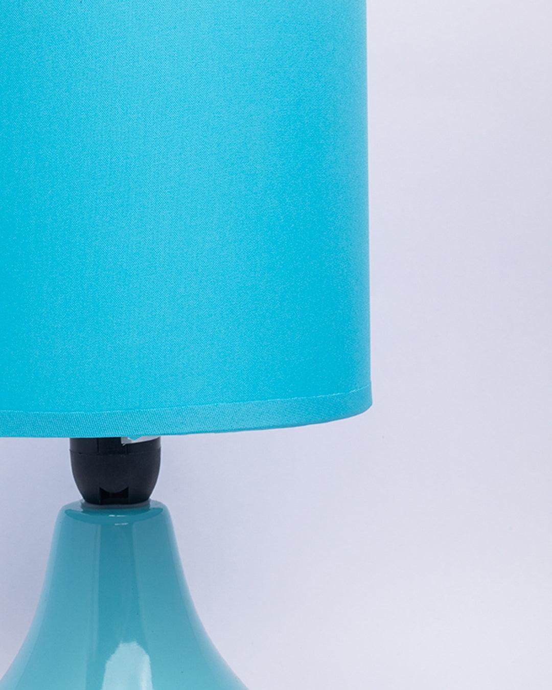 Market99 Table Lamp, with Shade, Cone Shape, Blue, Ceramic - MARKET 99