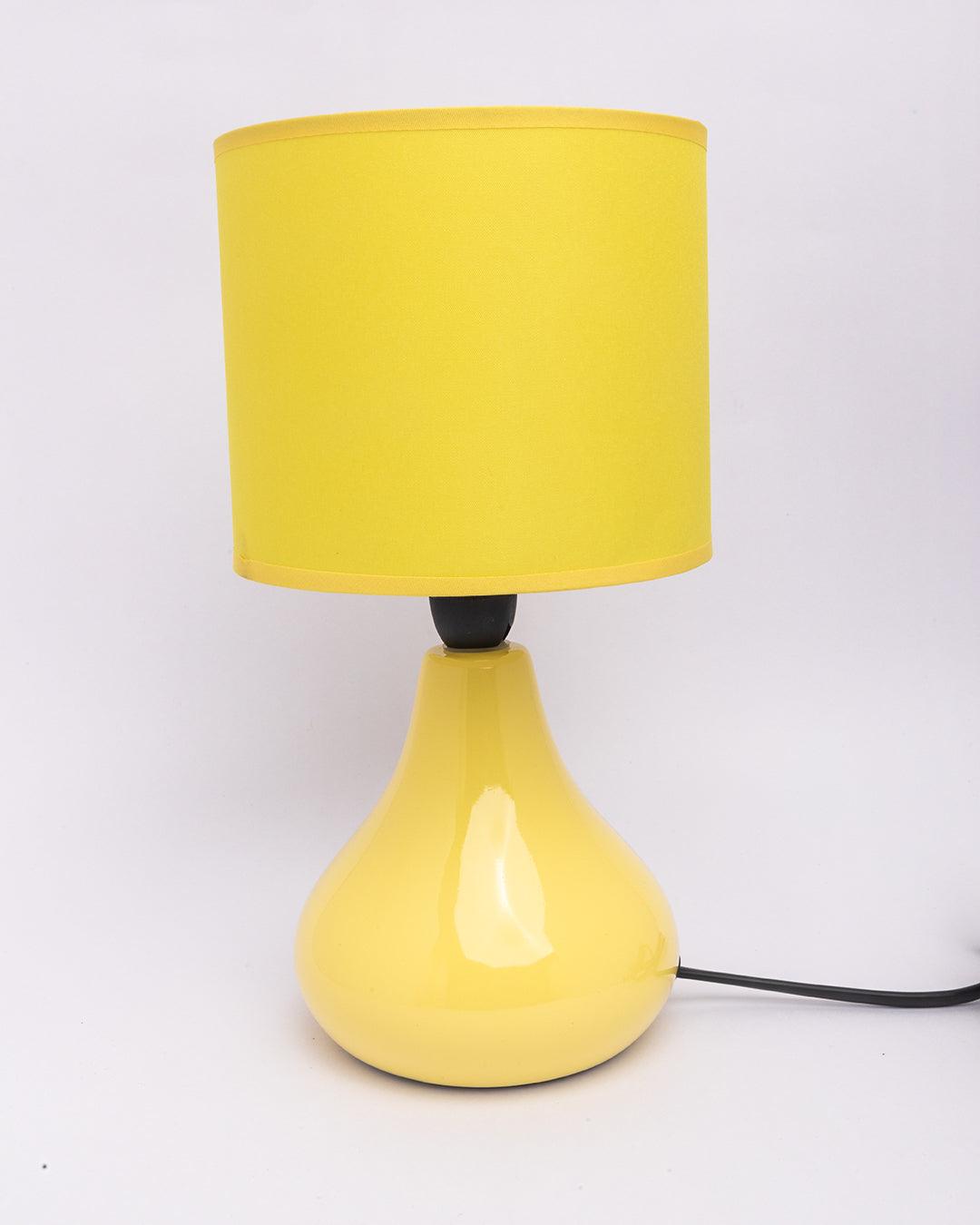 Market99 Table Lamp, with Shade, Cone Shape, Yellow, Ceramic - MARKET 99