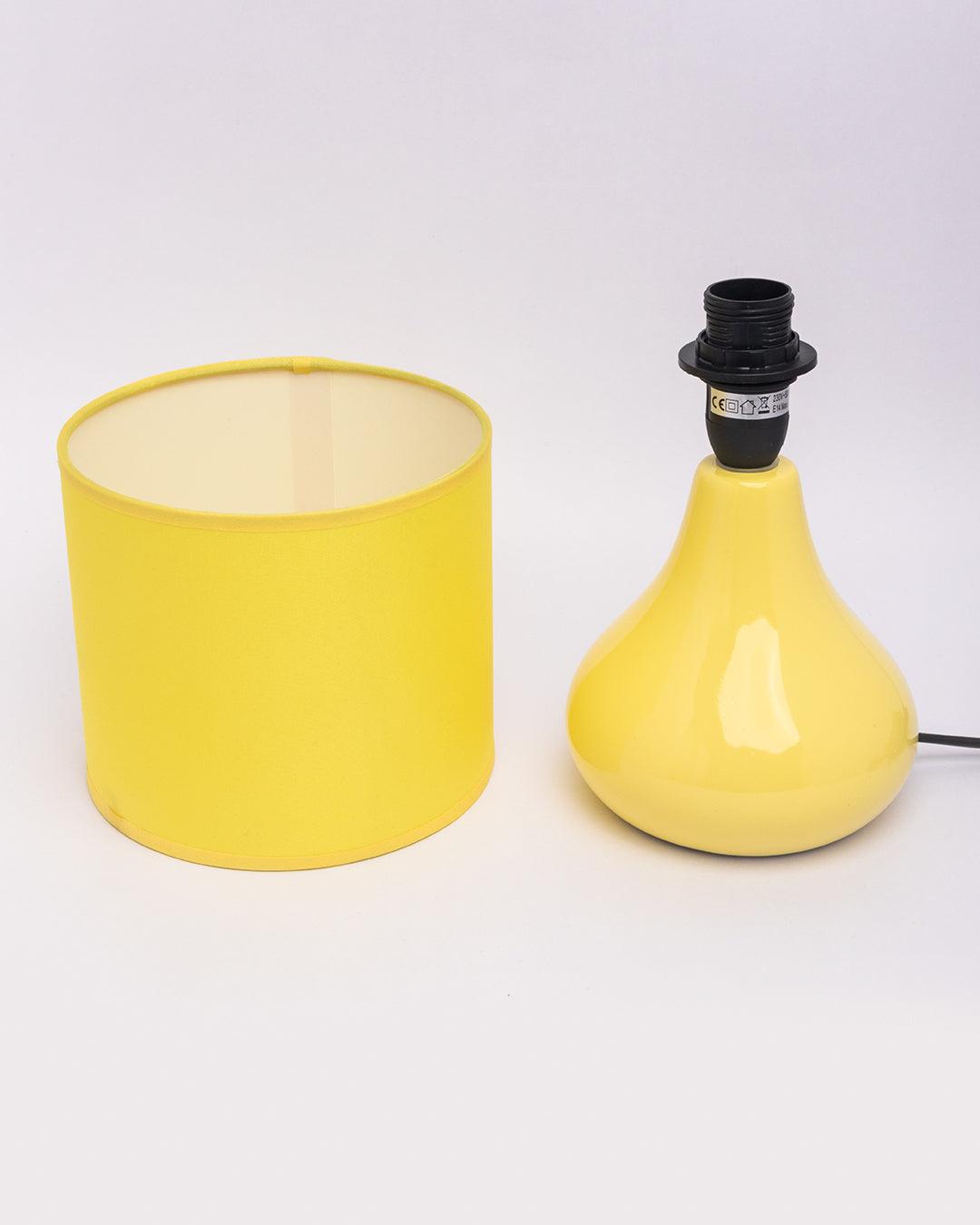 Market99 Table Lamp, with Shade, Cone Shape, Yellow, Ceramic - MARKET 99
