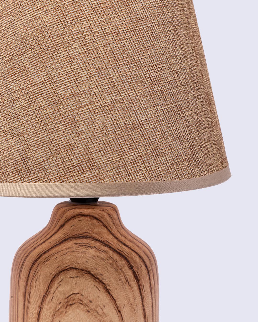 Market99 Table Lamp, with Shade, Drum Shape, Brown, Ceramic - MARKET 99