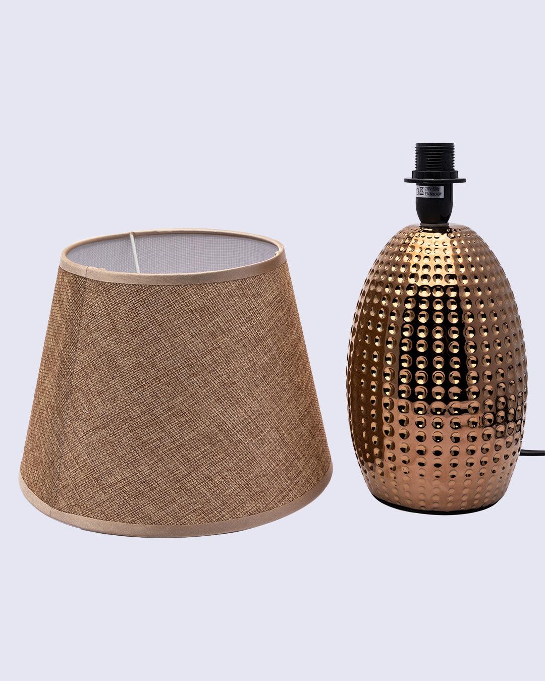 Market99 Table Lamp, with Shade, Oval Shape, Gold Colour, Ceramic - MARKET 99