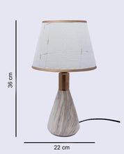 Market99 Table Lamp, with Shade, Rectangular Shape, White & Gold Colour, Ceramic - MARKET 99