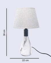 Market99 Table Lamp, with Shade, Rectangular Shape, White & Grey Colour, Ceramic - MARKET 99