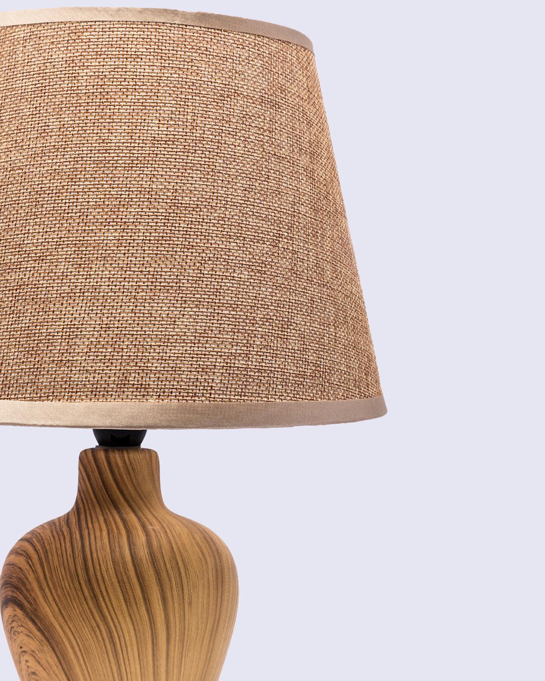 Market99 Table Lamp, with Shade, S Shape, Golden Colour, Ceramic - MARKET 99