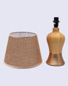Market99 Table Lamp, with Shade, S Shape, Golden Colour, Ceramic - MARKET 99