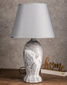 Market99 Table Lamp, with Shade, S Shape, Grey, Ceramic - MARKET 99