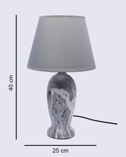 Market99 Table Lamp, with Shade, S Shape, Grey, Ceramic - MARKET 99