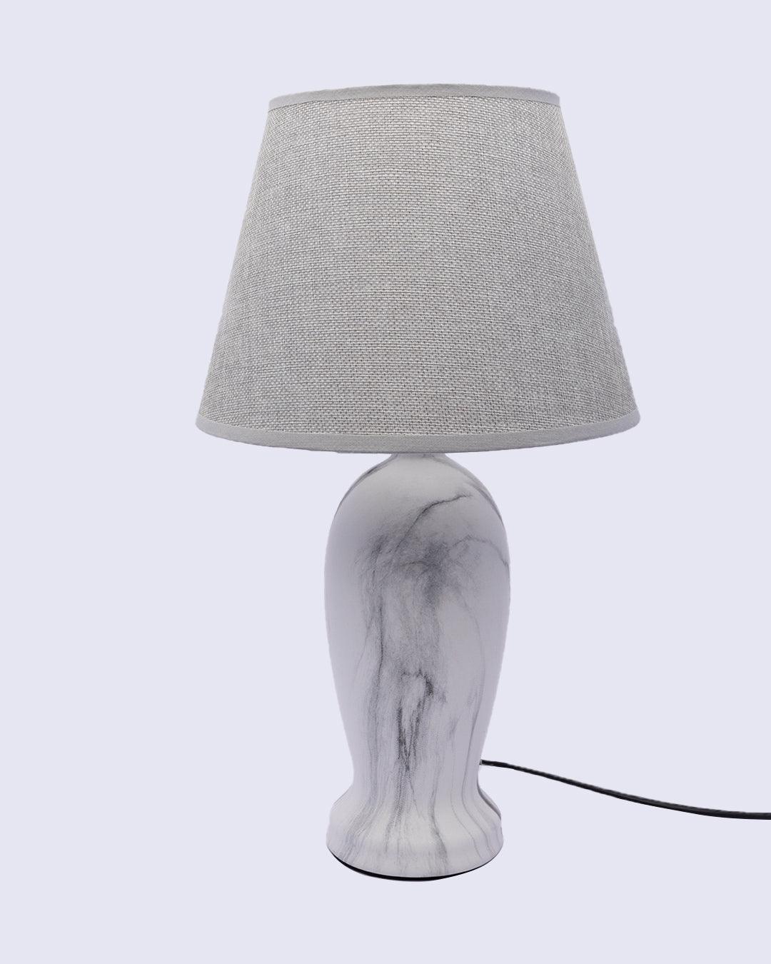 Market99 Table Lamp, with Shade, S Shape, White, Ceramic - MARKET 99