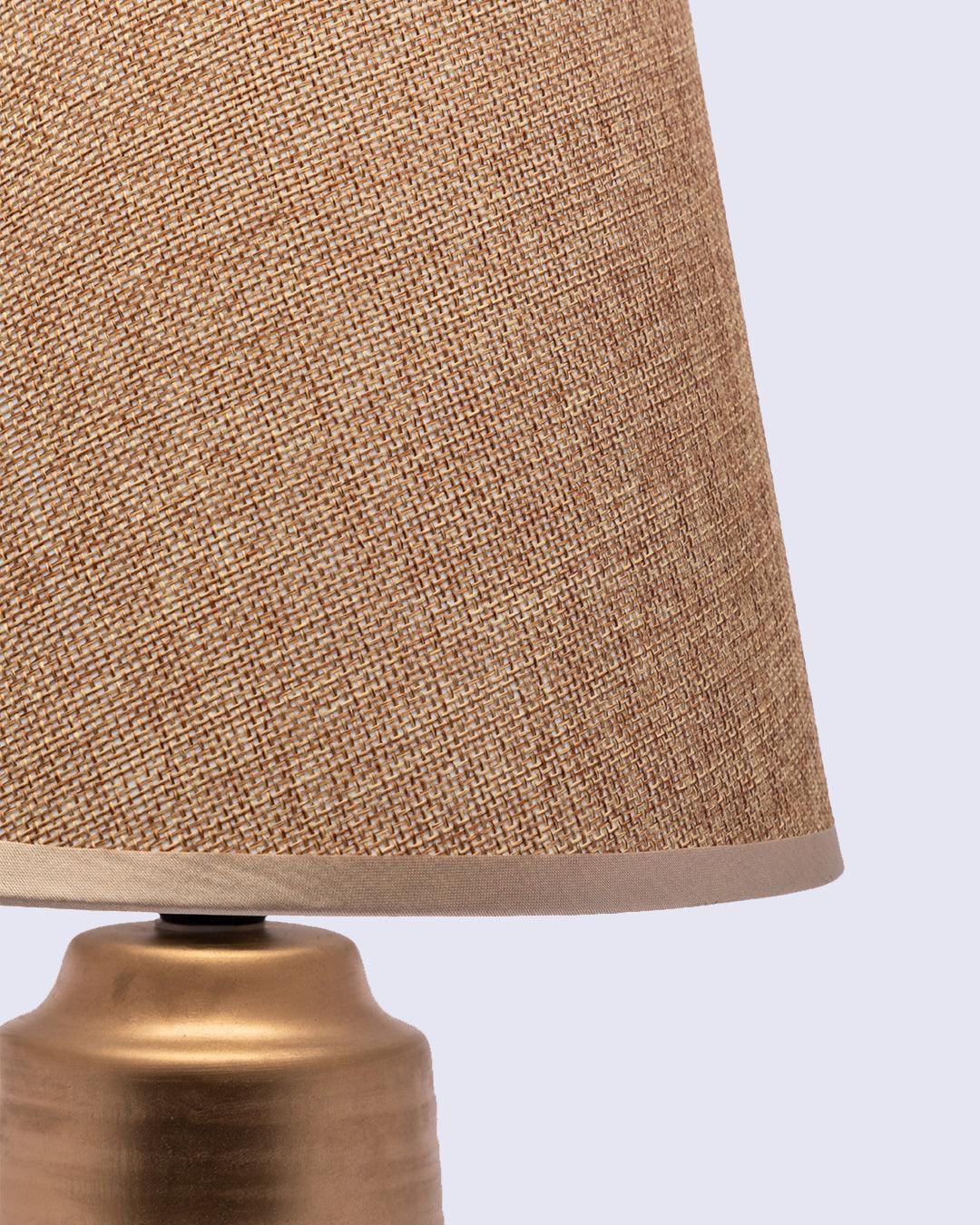 Market99 Table Lamp, with Shade, Tube Shape, Gold Colour, Ceramic - MARKET 99